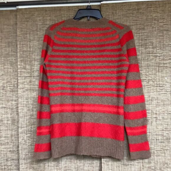 Vintage GAP wool blend sweater cardigan red and came red stripes - Picture 7 of 7